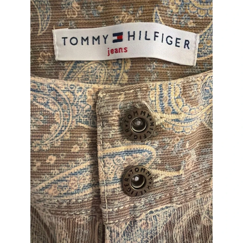 Tommy‎ Hilfiger Jeans Womens Tan Paisley Corduroy Bootcut Pants Size 12 34x31